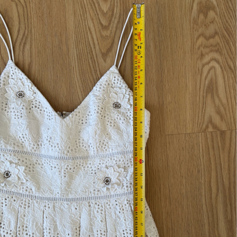 Michael Kors White Eyelet Mini Dress Bridal Cottagecore Romantic Wedding Guest 0 - Picture 14 of 15